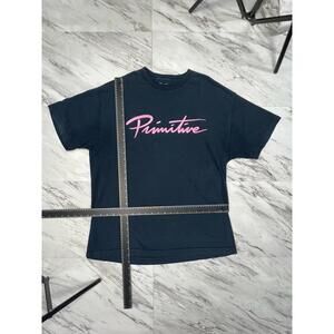 Primitive Pink Script Logo T Shirt Black XL Streetwear Skate Style #8